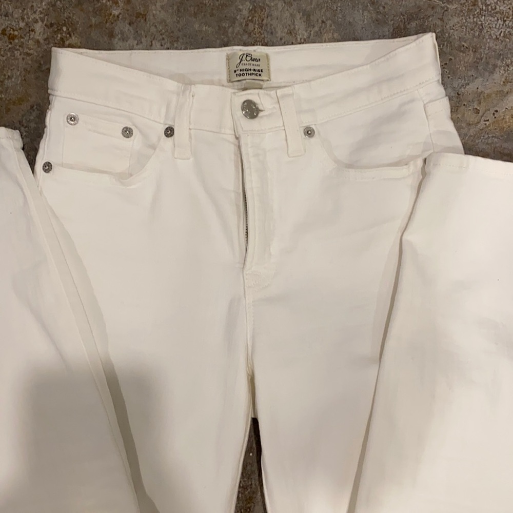 Jcrew white jeans 9” high rise toothpick size 26